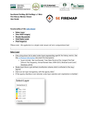 SE FireMap Version 1.0 BETA User Guide 