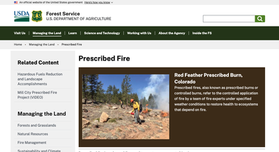 USDA Forest Service Prescribed Fire