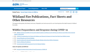 EPA Wildland Fire Publications, Fact Sheets and Other Resources
