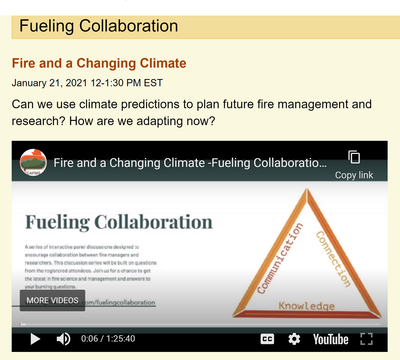 Fire and a Changing Climate - Fueling Collaboration