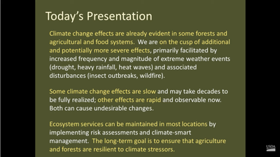 Climate Effects on U.S. Agriculture and Forests