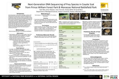 Next-Generation DNA Sequencing of Prey Species in Coyote Scat from Prince William Forest Park and Manassas National Battlefield Park