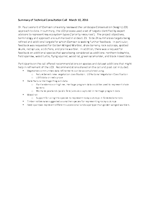 Summary of Call Notes and Recommendations