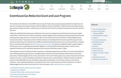 CalRecycle Greenhouse Gas Reduction Fund (GGRF)