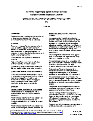 Streambank and Shoreline Protection - CPS 580