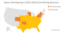 Map of NRCS States Opting In/Out of WLFW Northern bobwhite