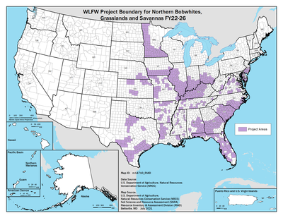 National Project Boundaries for WLFW-NOBO, Grasslands, and Savannas