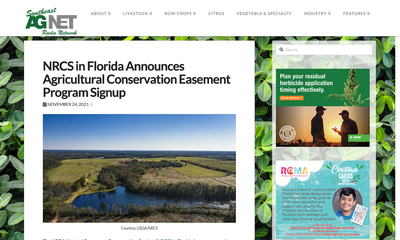 NRCS in Florida Announces Agricultural Conservation Easement Program Signup