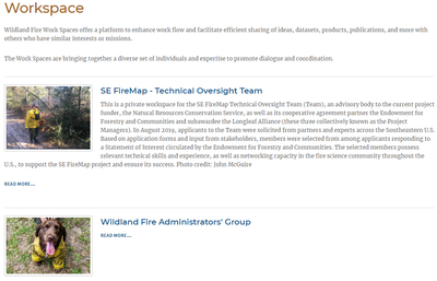 Wildland Fire Workspaces