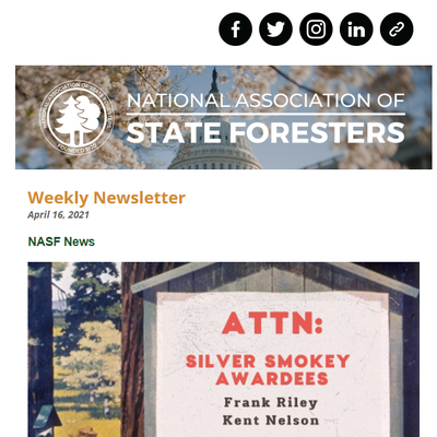 National Association of State Foresters Weekly Newsletter April 16 2021