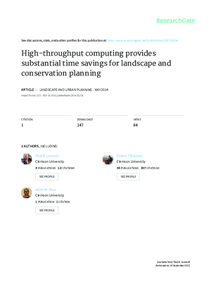 High-throughput computing provides substantial time savings for landscape and conservation planning